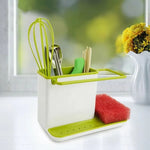 organisateur vaisselle moderne support mural éponge brosse serviette détergent grille blanc vert Jaune gris