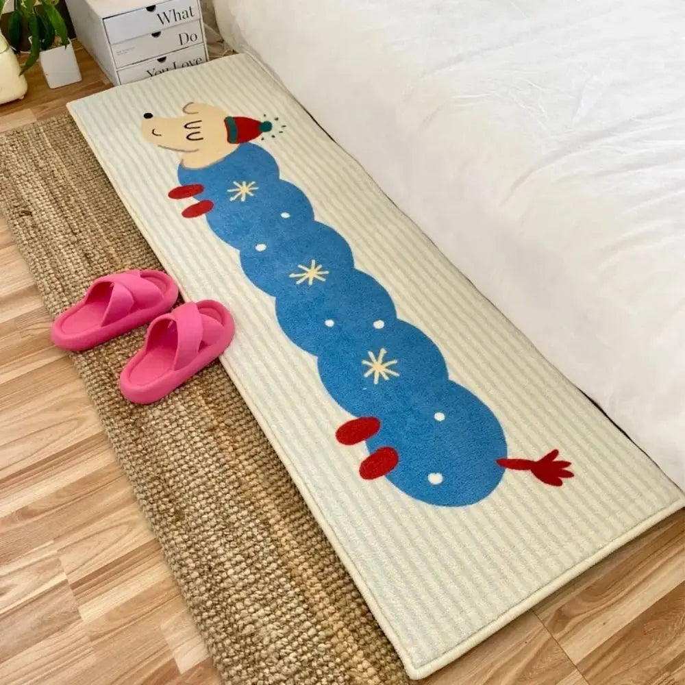 tapis moderne dessin animé beige bleu rouge antidérapant polypropylène pile désossée salon chambre