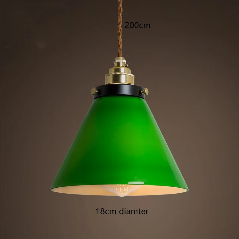 lampe suspendue vintage vert ombre matériau pierre verre 25cm ajustable 200cm autonomie e27
