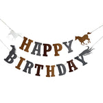 guirlande décorative thème western cowboys chevaux cactus bandanas happy birthday multicolore