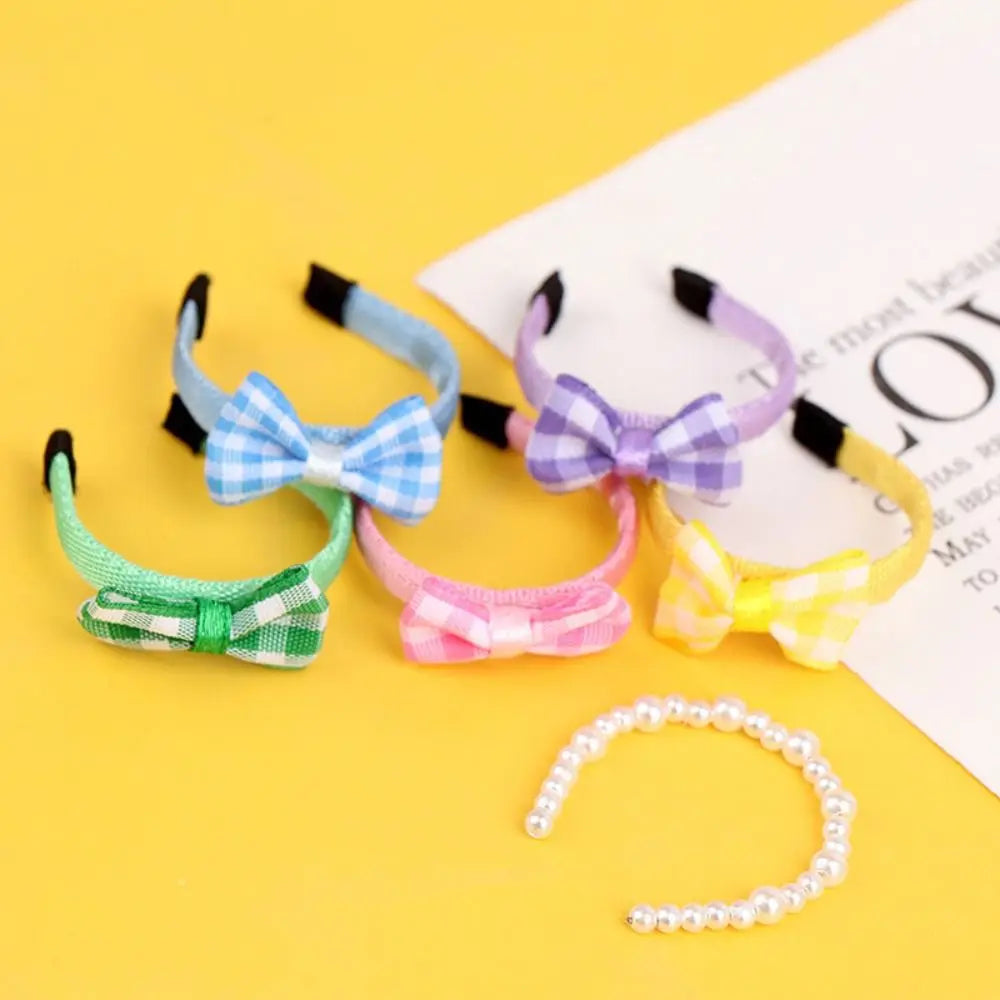 bandeau cheveux enfantin carreaux violet bleu jaune vert rose blanc clip métal 3cm