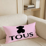 taies d'oreiller décoratives moderne motif ours fleurs imprimées non toxiques respectueuses environnement rose bleu