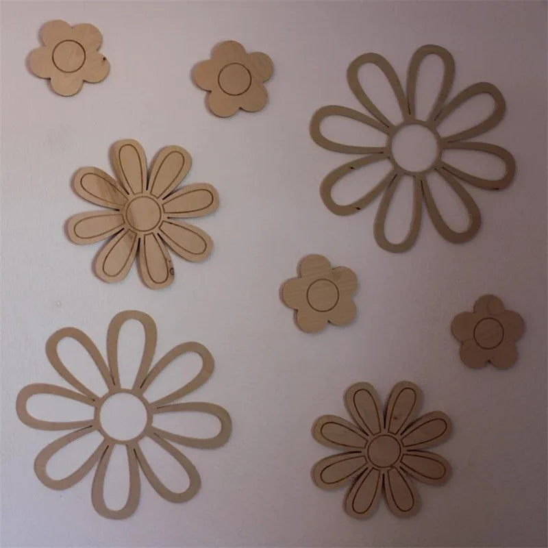 décorations murales fleurs bois décor enfant floral bohème motifs floraux textures naturelles