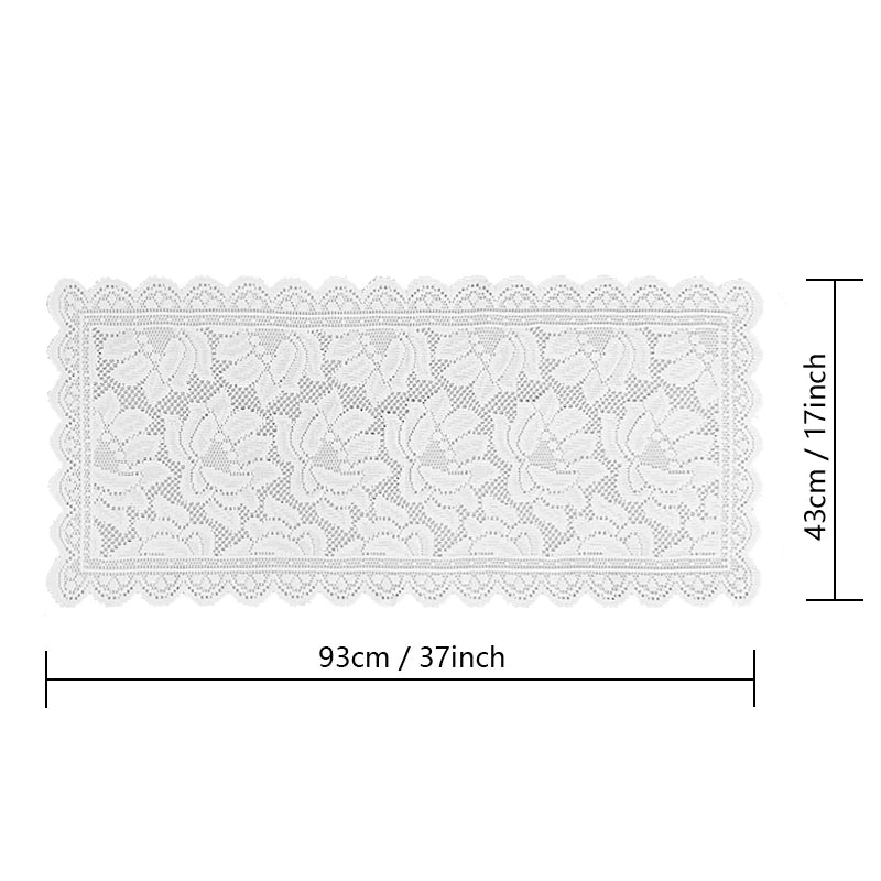 nappe dentelée blanche motif floral table rectangulaire vintage transparente champêtre été noël mariage mère