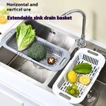 panier cuisine blanc gris rayures moderne réutilisable taille réglable poignées fruits légumes