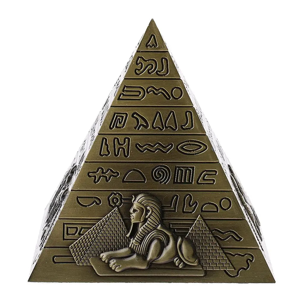 pyramide égyptienne ancienne gravures souvenirs architecture décorative collectible ornement égyptien bronzé hiéroglyphes