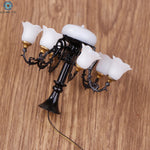 lumière miniature décoration noire dorée classique plastique opaques éclairage poupée chambre objet jouet fixe