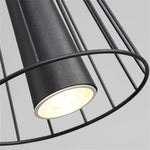 suspension lumineuse or noir contemporain minimaliste ampoule led intégrée fixation câbles métal superposé
