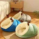 lit doux velours vert chat chien confortable arrondi 100 coton lavable size