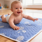 tapis fleuri bleu clair moderne doux anti décubitus coton polyester lit chambre bébé tout