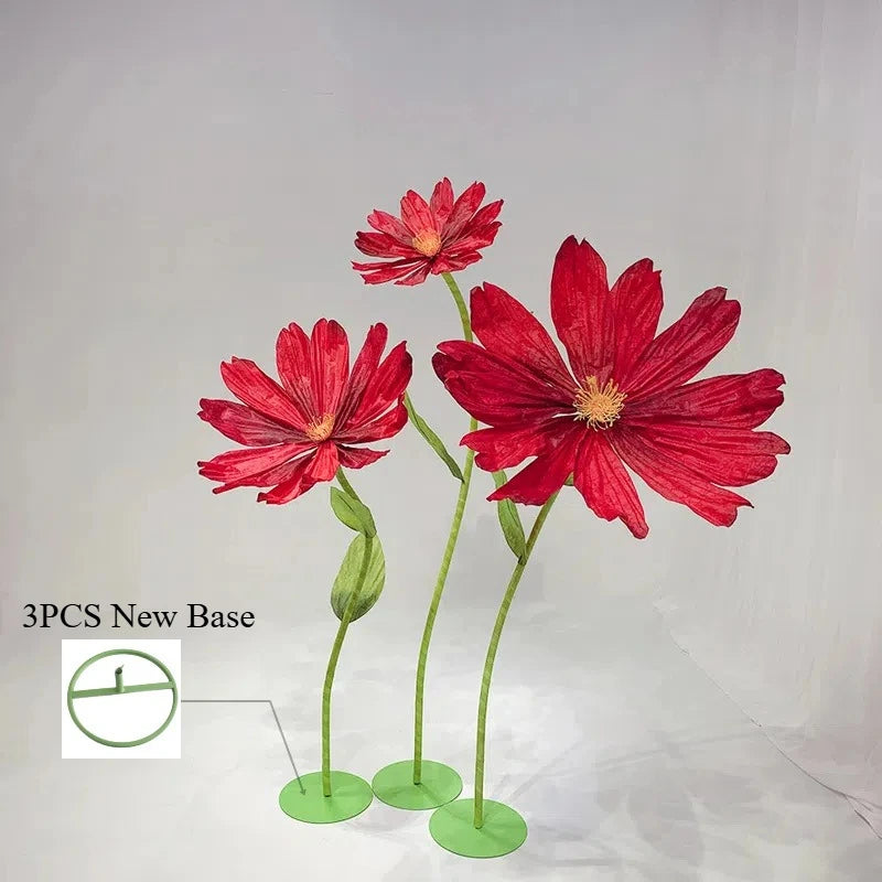 fleurs artificielles papier grandes marguerites décoration mariage anniversaire événements transparentes moderne minimaliste