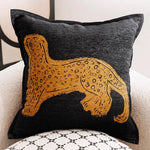 coussin bohème léopard géométrique marron noir blanc décoratif moderne élégant 45x45cm amovible lavable
