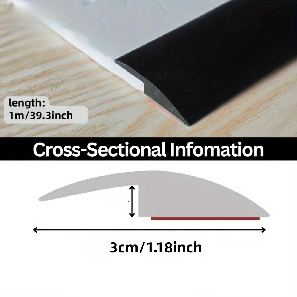 joint transition auto adhésif beige noir gris brun clair aspect bois moderne epaisseur 3cm