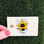 cartes credit personnalisables illustration chats noirs blancs fond nature adhésif inclusion fourrure animé collectionneau