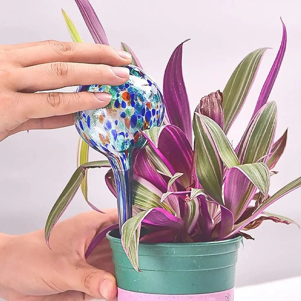 arroseur siphon moderne rouge bleu vert points colorés opacité auto irrigation plantes