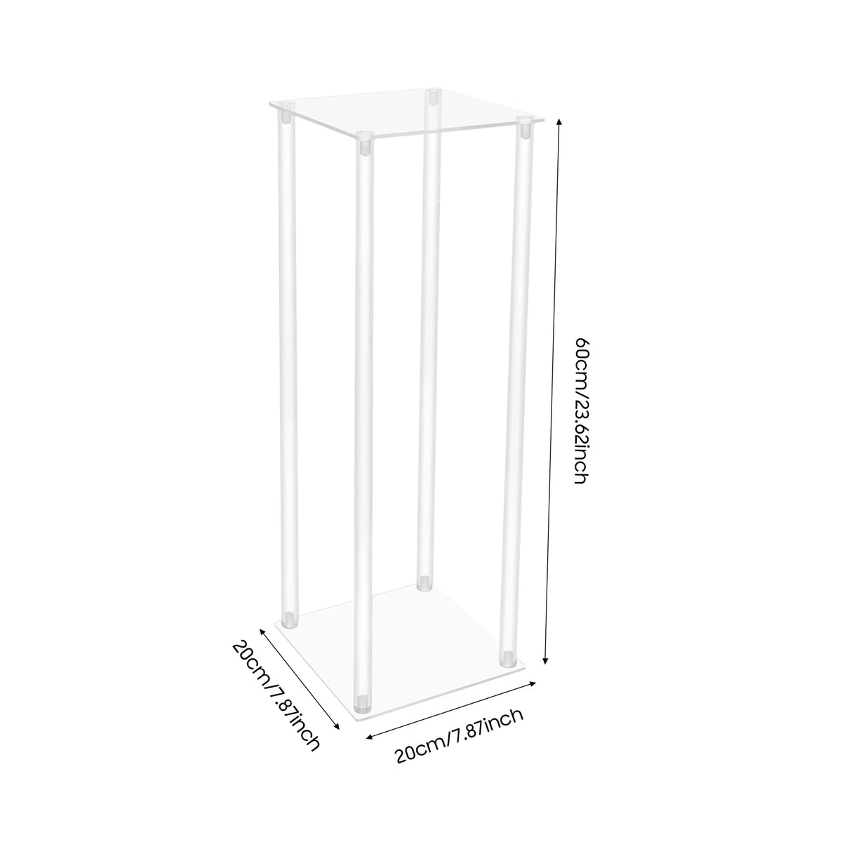 supports décoratifs transparents géométriques modernes événements pack 10 différentes couleurs
