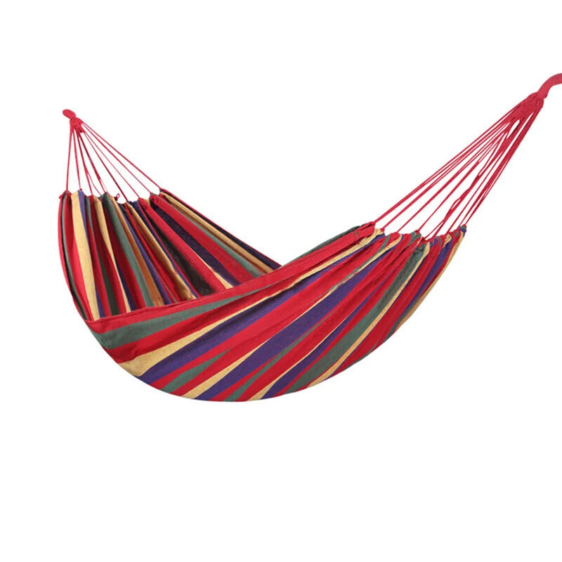 hamac extérieur rayures multicolores anti renversement rouge vert jaune violet marron orange décontracté