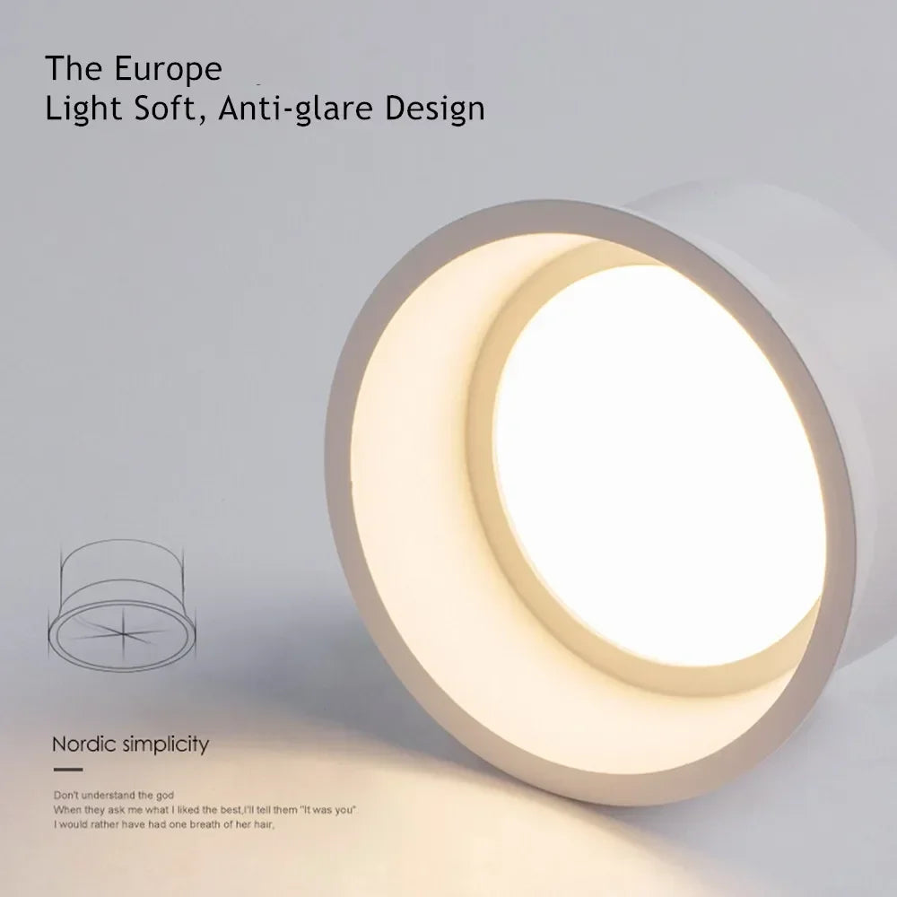 spots led 15w 12w 7w 5w antiéblouissement angle 60 degrés blanc moderne minimaliste