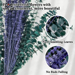 décoration maison bouquet fleurs séchées violettes feuilles vertes naturel rustique anniversaire baby shower