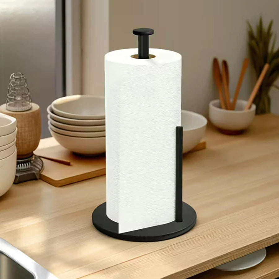 porte serviettes acier inoxydable moderne noir minimaliste compact organisation cuisine papier serviette tringle fixée