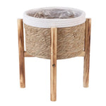 pots plante naturel blanc corde tressée bois rustique boho chic plastique transparentintérieurextérieurbalcon