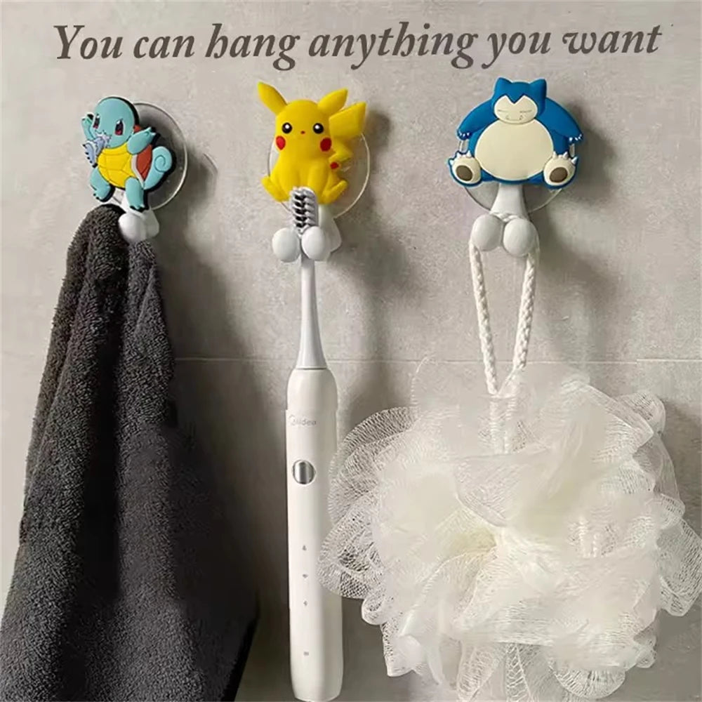 porte brosse dents murale pokemon pikachu squirtle bulbasaur ventouse salle bain