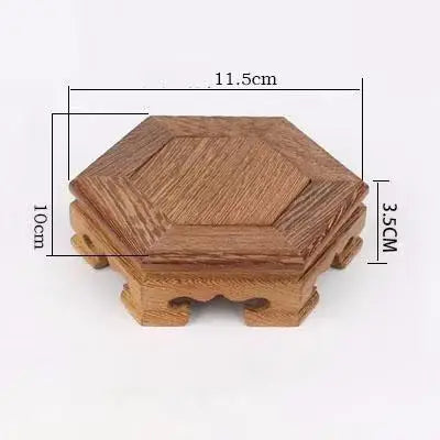 supports bois octogonaux multi niveaux pots fleurs terre cuite plante artificielle bonsaï statuette enfant