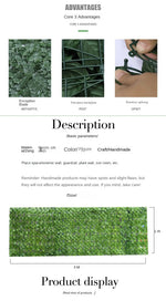 rideau végétal artificiel feuilles vertes grille métallique moderne clips fixationextérieur decorationbalconjardin