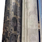 rideau translucide moderne motif cheval doré gris beige salon chambre fenêtre maison élégant