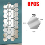 miroirs hexagonaux modernes argent doré adhésifs auto collants amovibles acrylique translucides décoration murale maison