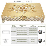 nappe table fleurs dorées blanches classique beige extérieure mariage fête printemps été