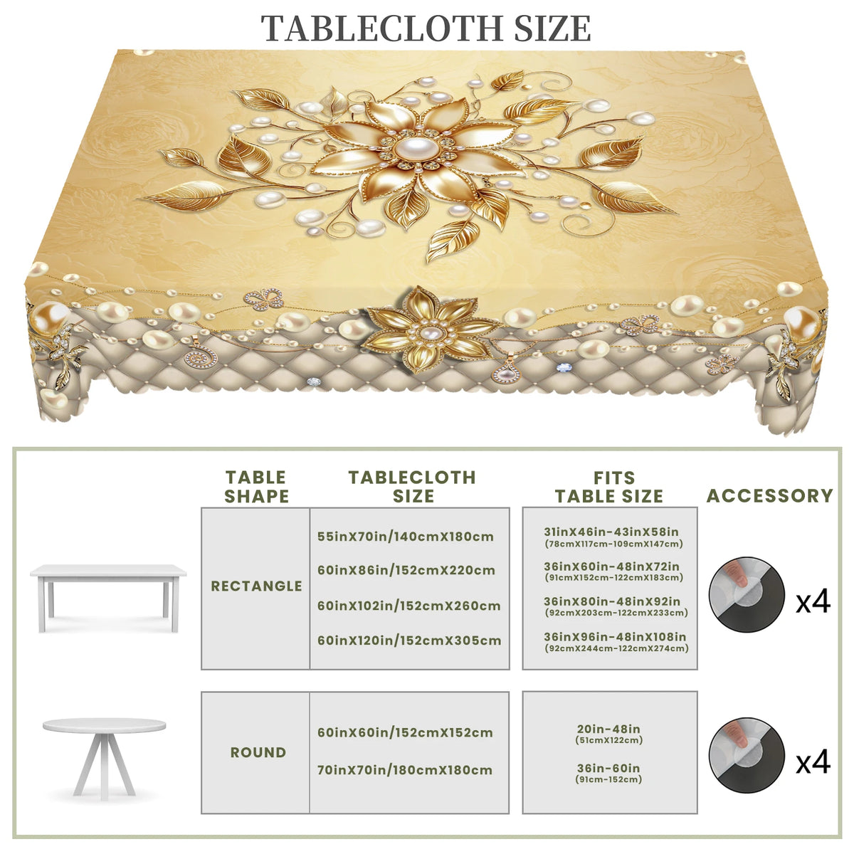 nappe table fleurs dorées blanches classique beige extérieure mariage fête printemps été