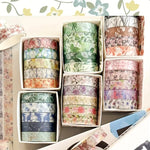 ruban adhésif décoratif multicolore fleurs papillons vintage floral boîte inclusion adhésif mignon étudiant cadeau