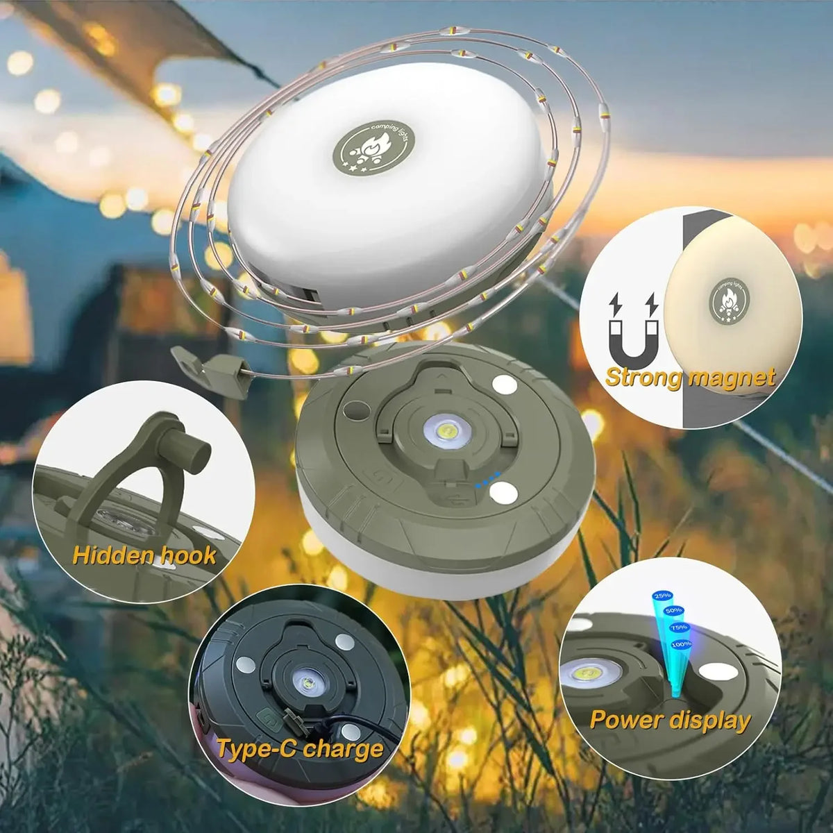 guirlandes led rechargeables camping éclairage extérieur moderne guirlande balle led semi transparentes