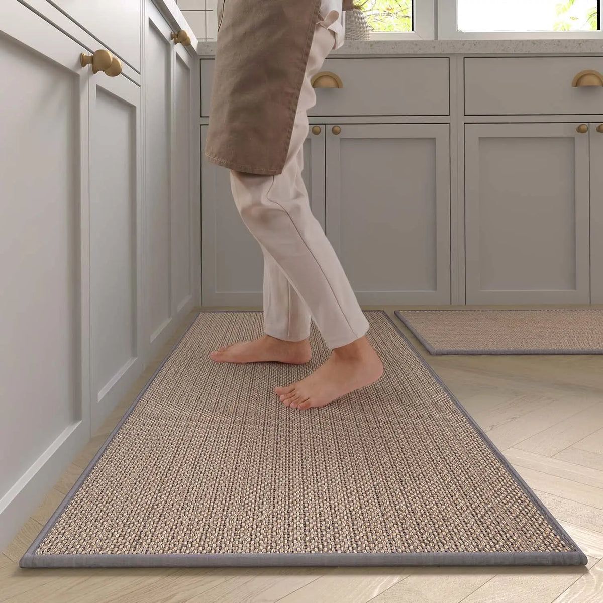 tapis sol antidérapant polyester faux sisal rustique moderne cuisine maisonintérieur