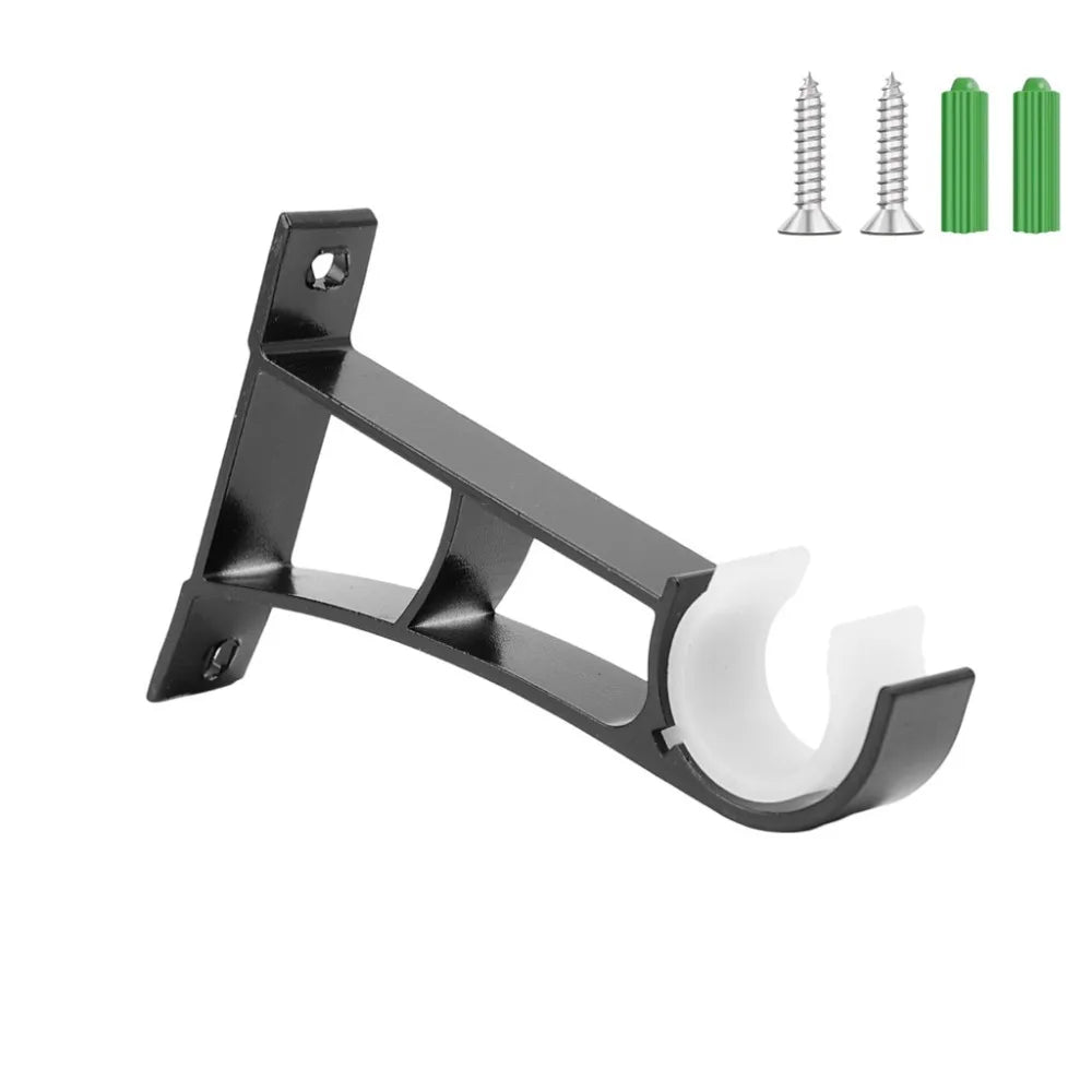 support rideau aluminium noir blanc clips moderne fenetre barre tringle fixations quincailleries decoration
