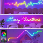 ruban led néon multicolore ondulé moderne clips mural adaptateur 5v étanche synchronisation musique