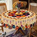 nappe boho chic ethnique motifs géométriques couleurs vives imperméable réutilisable machine clips tableextérieurintérieur
