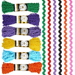 rubans ondulés polyester modernes 15 yards vert violet bleu jaune blanc noir rose