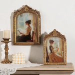 cadres decoratifs peintures femme or vintage texturé opaques mur decoration antiquité erotique ange ceramic