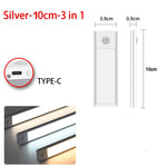 veilleuse led sans fil rechargeable détecteur mouvement sous meuble blanc moderne 10cm 20cm 30cm