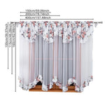 rideau floral fleurs roses feuilles vertes fond blanc translucide classique salon maison