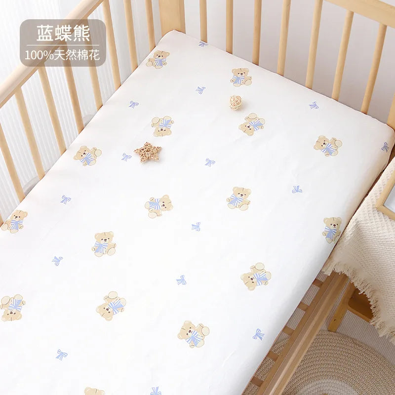 drap bébé couverture panda points sapins élastique simple beige uni coton respirant lit enfant