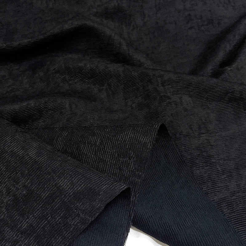 tissu coton noir texturé rayures verticales 145cm large décoration bricolage artisanal respirant plain