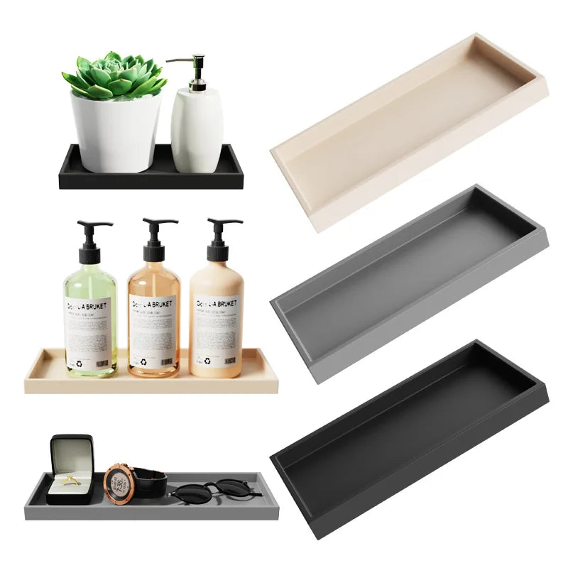 boîte rangement silicone gris moderne organise cosmétiques maquillage salle bain