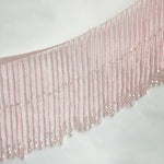 franges décoratives cristal argent doré noir rouge pale rose longueur 45cm largeur 10cm