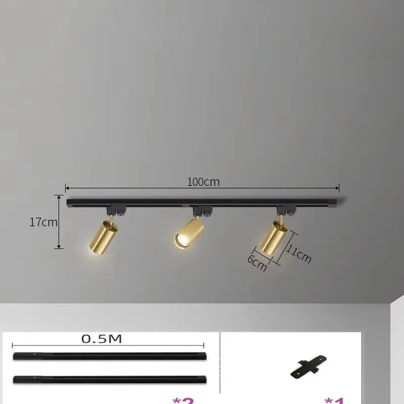 Spot LED moderne or noir conique montage surface deux sources lumineuses