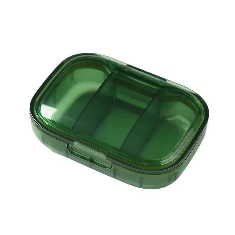 boîte pilules réutilisable moderne clips bleu vert marron opaque transparent articles divers