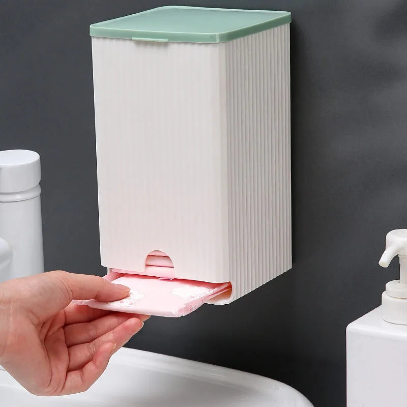 Boîte de rangement murale salle de bain rabattable en vert