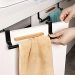 support serviettes acier inoxydable moderne rayures horizontales clips salle bains cuisine